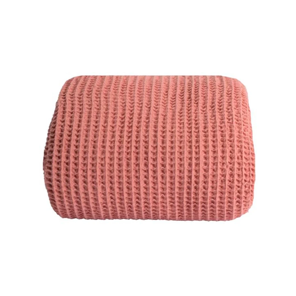 100% cotone plaid rosa salmone con pompon 130x170cm ARNISKA - Image 6