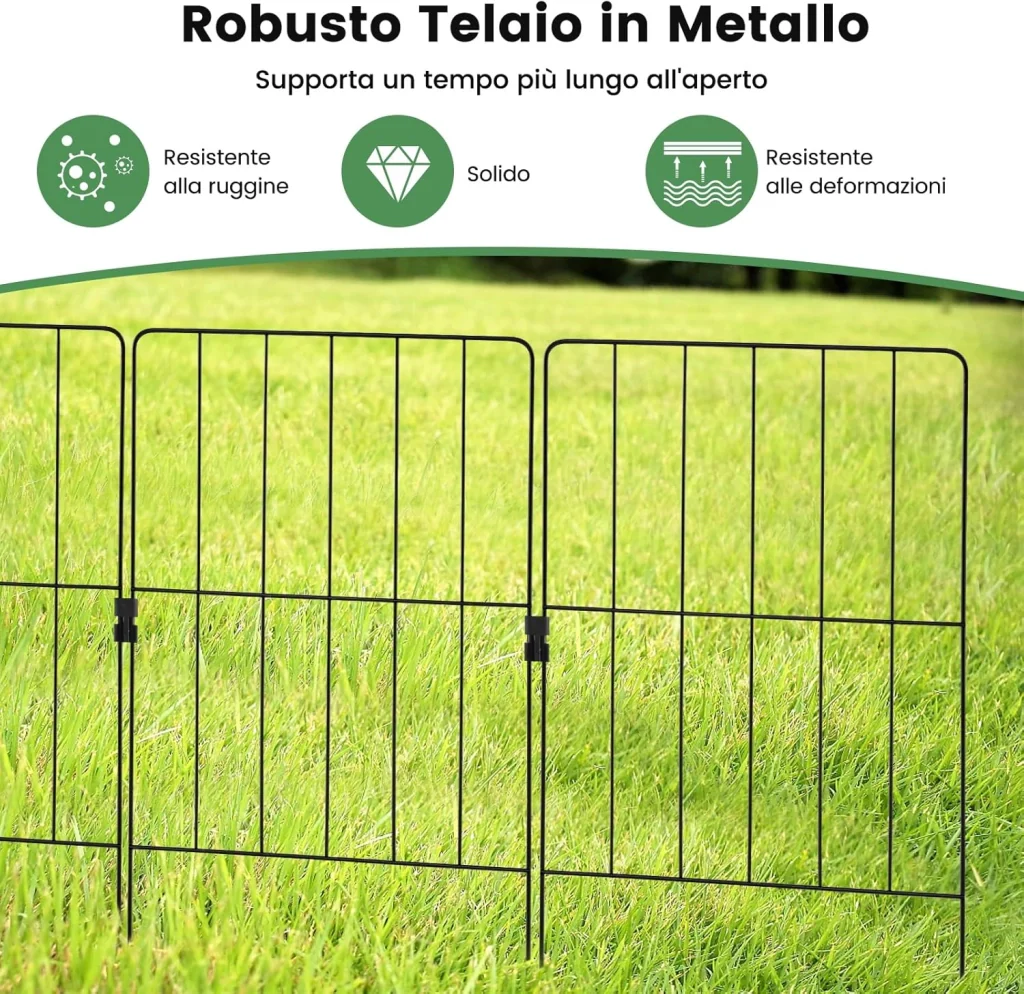 15/25PCS Recinzione da Giardino 33 x 60 CM, Recinzione per Aiuole in Metallo Antiruggine e Robusto, Recinto Pieghevole da Giardino, Orto ed Aiuole (25) - Image 3
