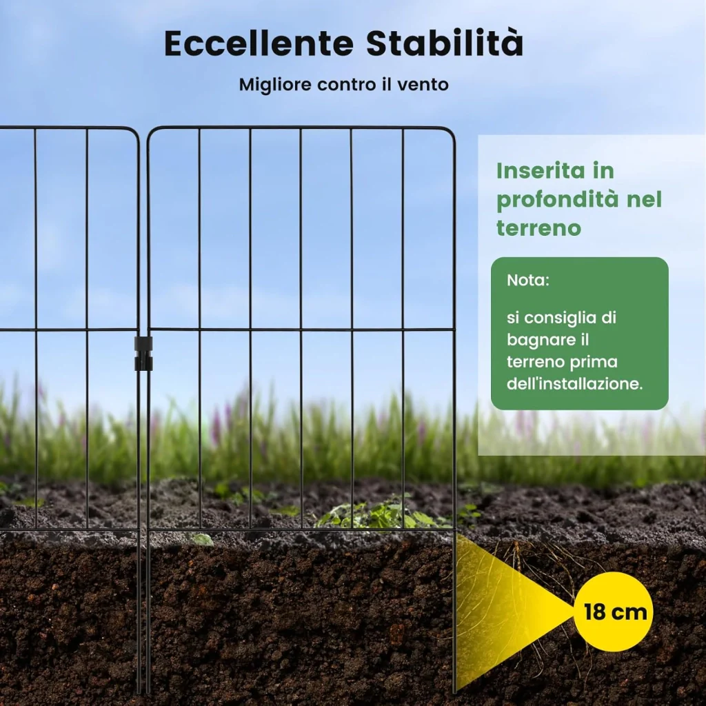 15/25PCS Recinzione da Giardino 33 x 60 CM, Recinzione per Aiuole in Metallo Antiruggine e Robusto, Recinto Pieghevole da Giardino, Orto ed Aiuole (25) - Image 6