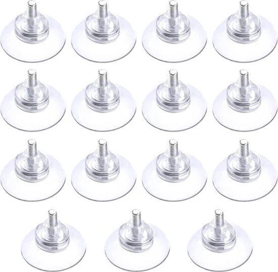 15 pezzi di clip trasparente con vite - 13 x 34 mm - PVC robusto - dado a spirale M5 - finestra cucina bagno specchio.