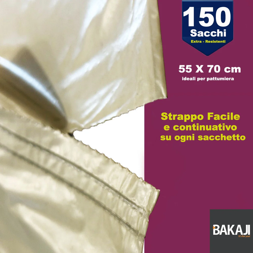 150 x Sacchetti per spazzatura Ambra Trasparenti Grandi e Resistenti 55 x 70 cm LDPE - Image 3