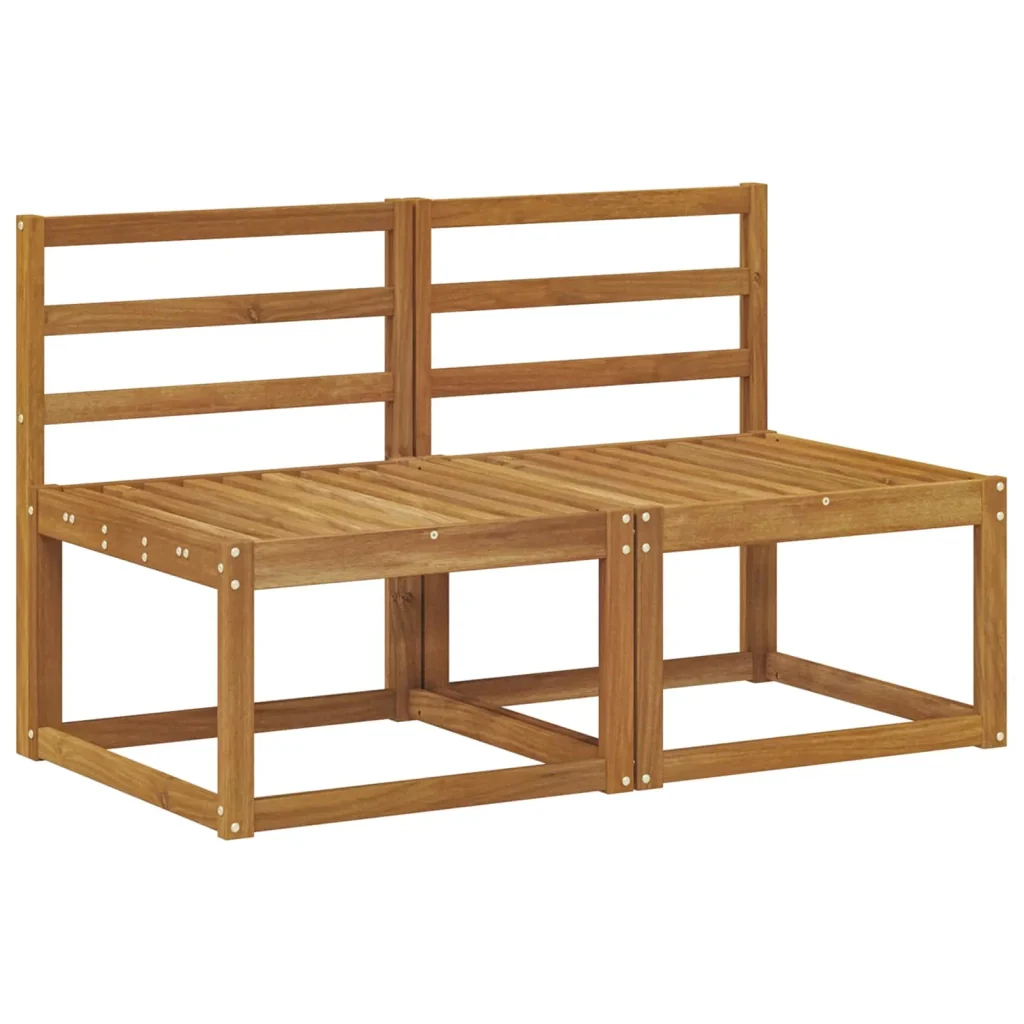 2 Pezzo Divano centrale per esterno Legno di Acacia Massello - Image 2