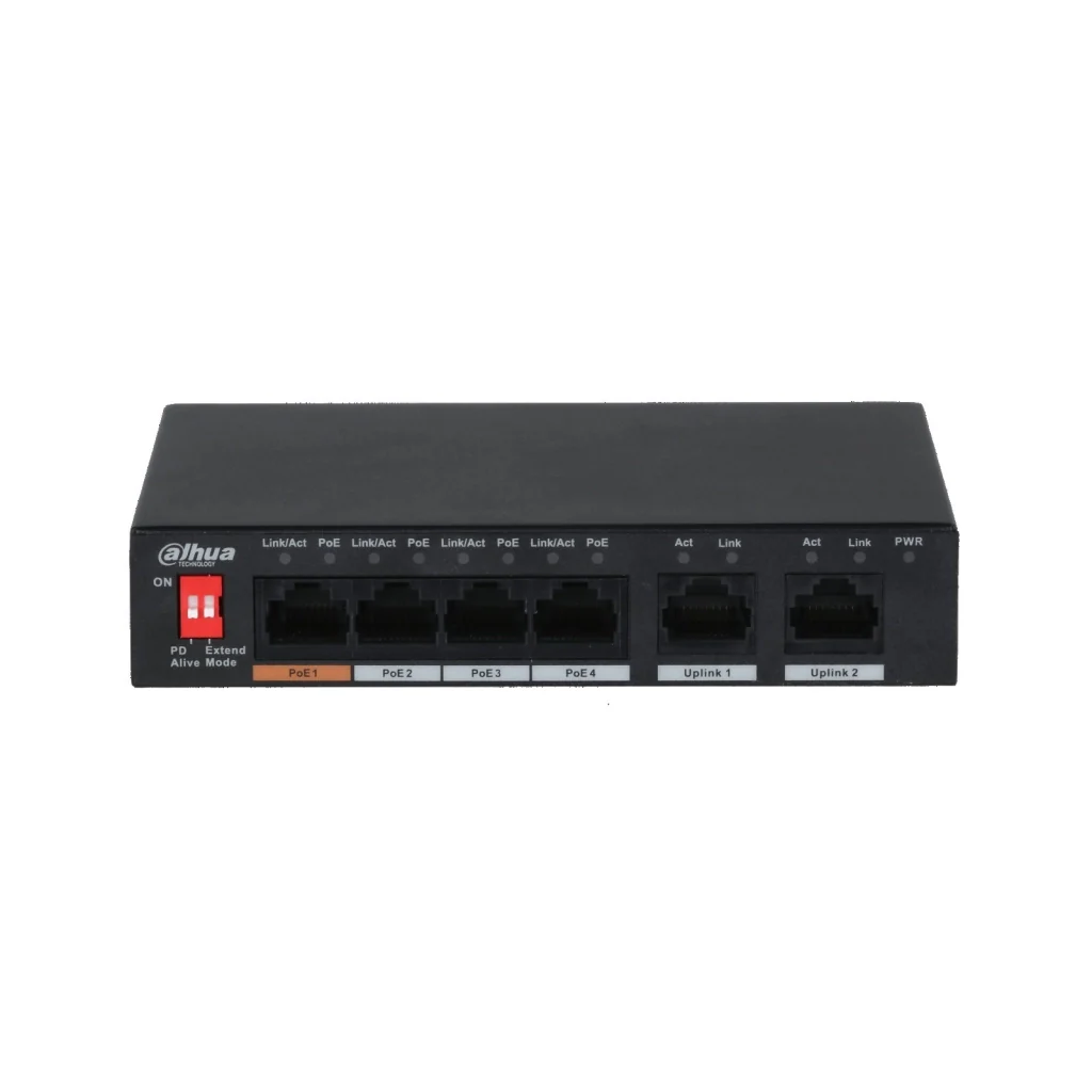 Dahua 4 Porte +2 Unmanaged Desktop Switch PoE PFS3006-4ET-60-V2
