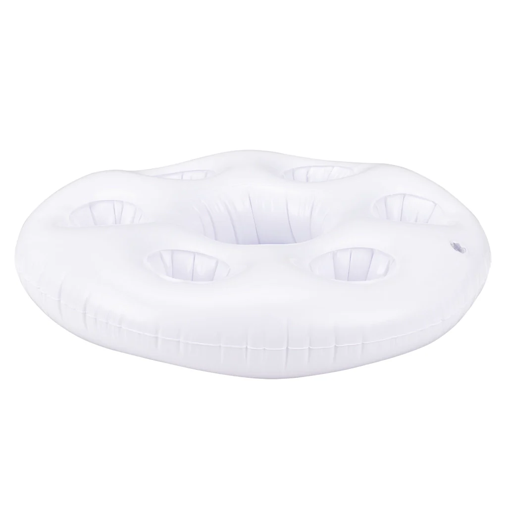Set di 5 Portabevande Galleggiante per Piscina Supporto Gonfiabile per Drink Ø60 cm Bianco casa.pro - Image 3