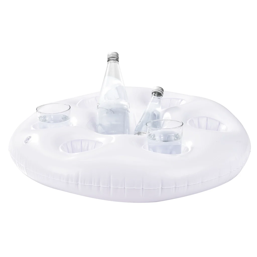 Set di 5 Portabevande Galleggiante per Piscina Supporto Gonfiabile per Drink Ø60 cm Bianco casa.pro - Image 4
