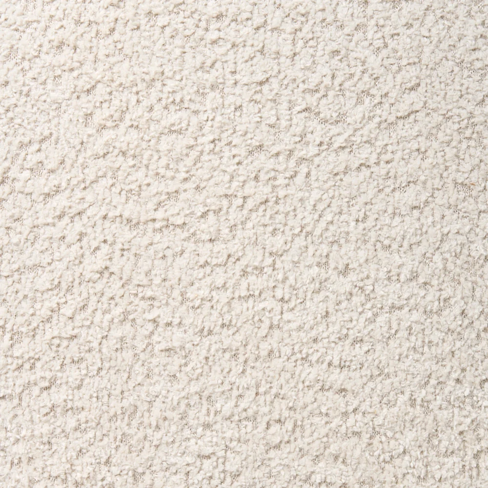 Accogliente Poltrona in Tessuto Chenille di Poliestere Beige Chiaro con Schienale Curvo Design Moderno Scandinavo - Image 9