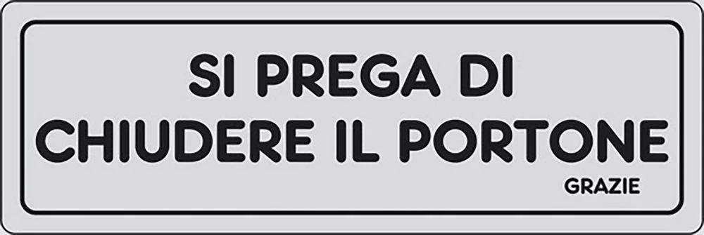 START Adesivo Si prega di chiudere il portone grazie abitazioni 15CMx5CM