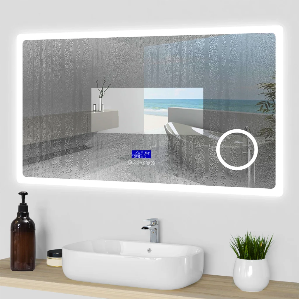Aica Specchio da bagno bluetooth 120x70cm con antiappannamento + dimmerabile + 3 colori + ingrandimento 3X - Image 3