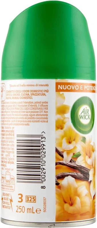 AIR WICK FRESHMATIC RICARICA SPRAY AUTOMATICO POTERE NEUTRALIZZA ODORI INFUSO CON OLI ESSENZIALI NATURALI FRAGRANZA VANIGLIA E THÈ BIANCO 250 ML - Image 5