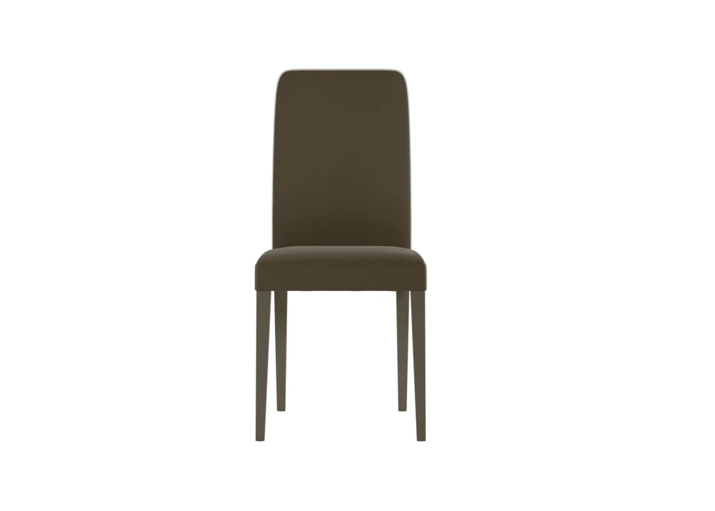 Sedia Anita con rivestimento in similpelle tortora e gambe in legno di faggio laccato - Design classico ed elegante - Stones - Image 2