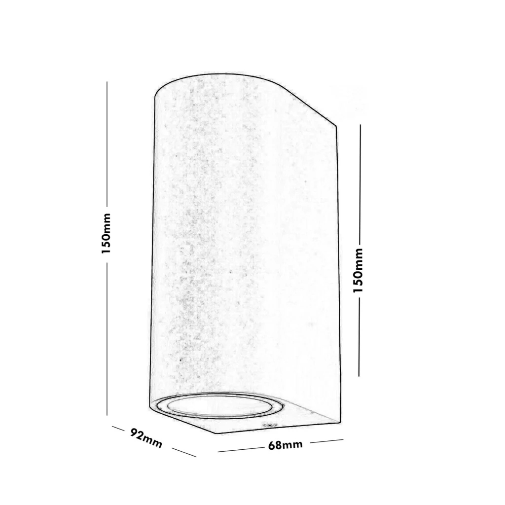 Applique lampada da parete a muro a biemissione con doppio attacco per lampadine a led GU10 faretto moderno illuminazione esterni interni IP65 Bianco - Image 3