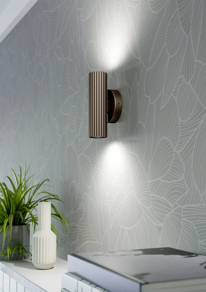 Applique Moderna Portillo Alluminio Bronzo 2 Luci Gu10 Ip20 - Image 2