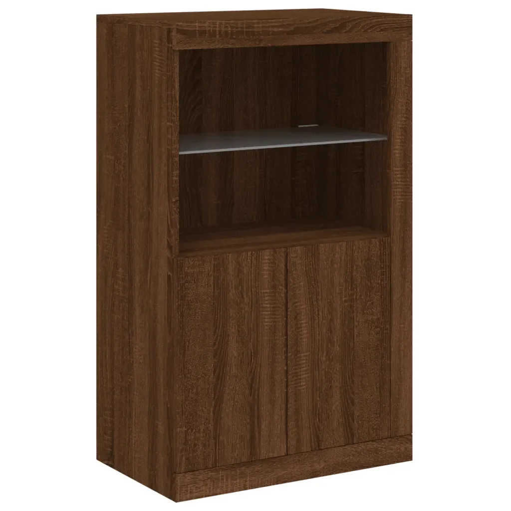 Armadietto con Luci LED Rovere Marrone in Legno Multistrato 836629 - Image 3
