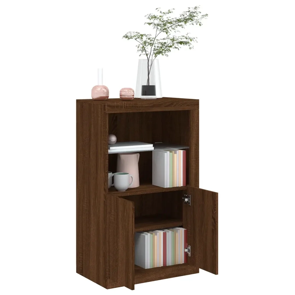Armadietto con Luci LED Rovere Marrone in Legno Multistrato 836629 - Image 5
