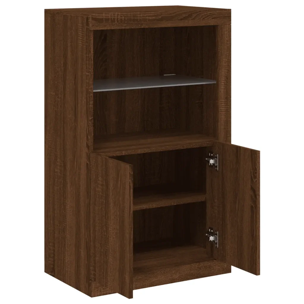 Armadietto con Luci LED Rovere Marrone in Legno Multistrato 836629 - Image 6