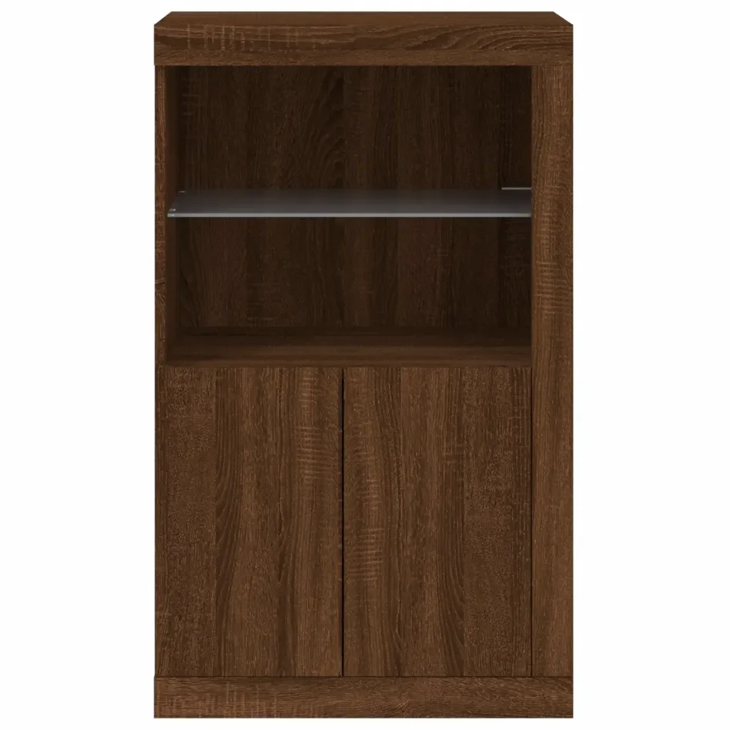 Armadietto con Luci LED Rovere Marrone in Legno Multistrato 836629 - Image 7