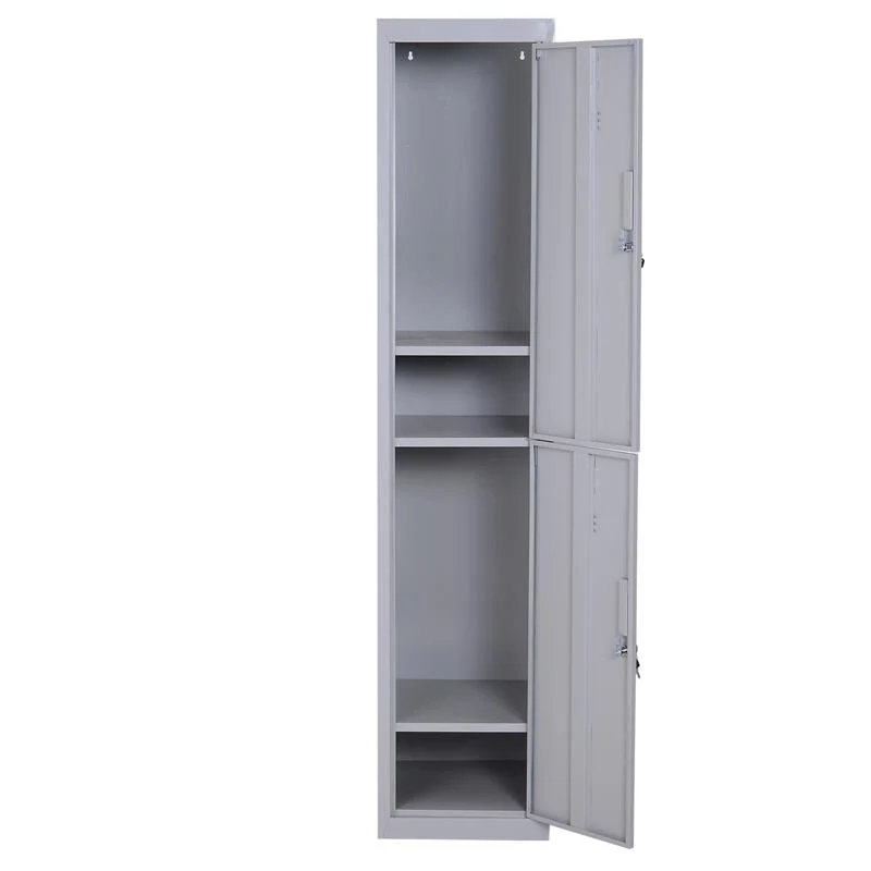 ARMADIETTO GUARDAROBA IN ACCIAIO 4 RIPIANI 2 PORTE CON CHIUSURA DI SICUREZZA GRIGIO 38X46X180CM - Image 5