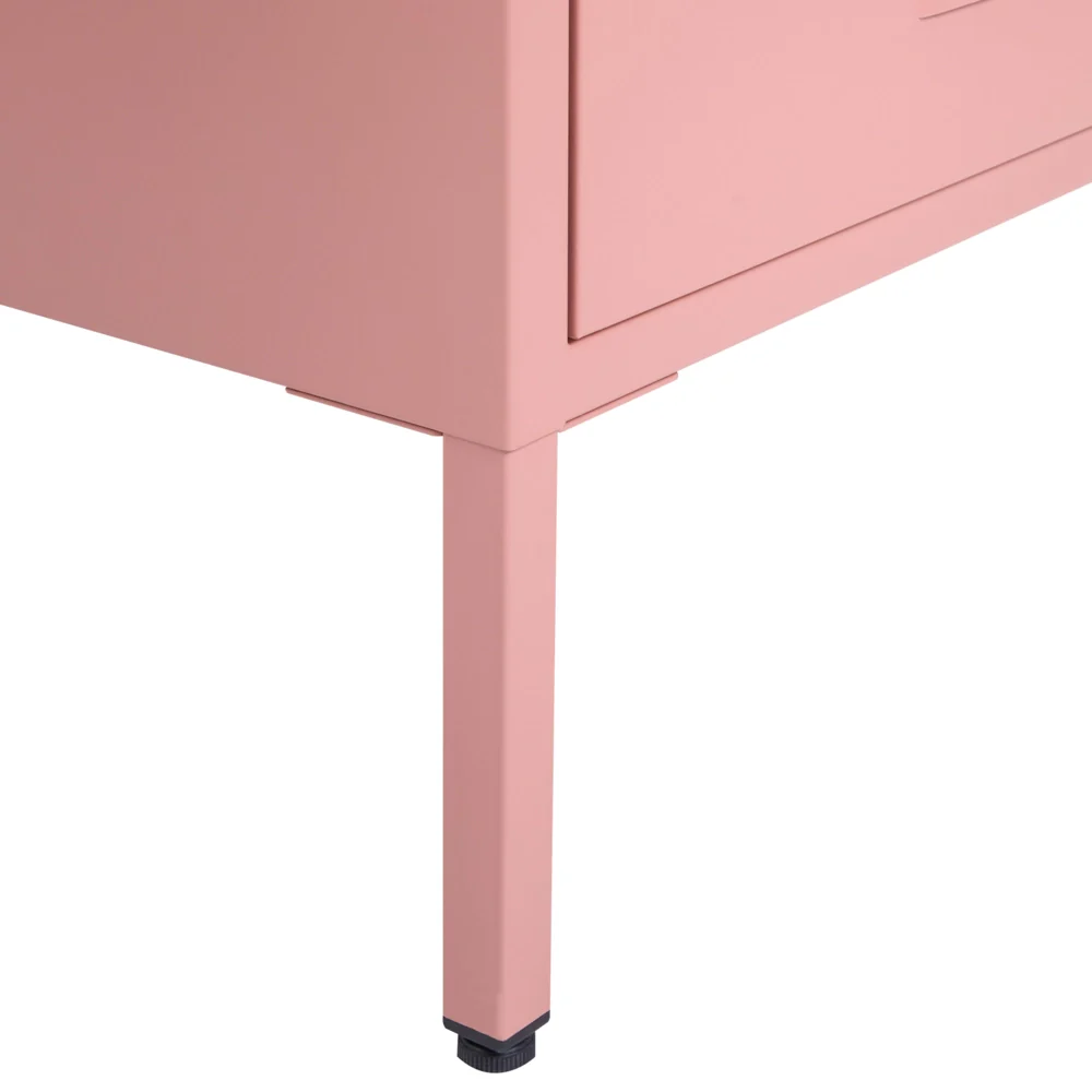 Armadietto in Acciaio con 3 Cassetti per Ufficio Stile Industriale Rosa Pesca - Image 6