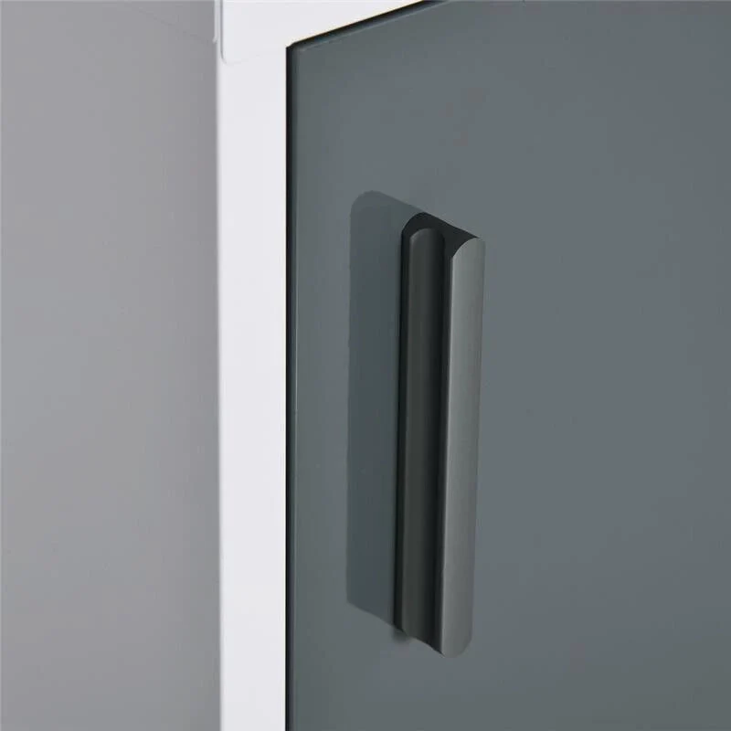 ARMADIETTO MEDICINALI CON 3 RIPIANI E BLOCCO CON CHIAVI IN ACCIAIO, 40X15X53.5CM, BIANCO E GRIGIO - Image 2