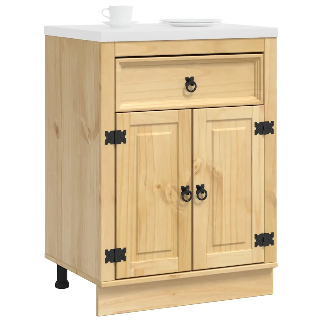 Armadietto SKI Marrone Miele 60 x 46 x 81,5 cm Pino massello - Image 3