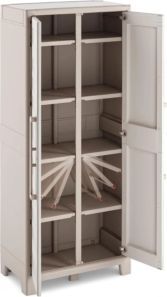 Armadio 8 Ripiani 80x44x182 cm Keter Gulliver Multispace XL Sabbia e Beige - Image 7