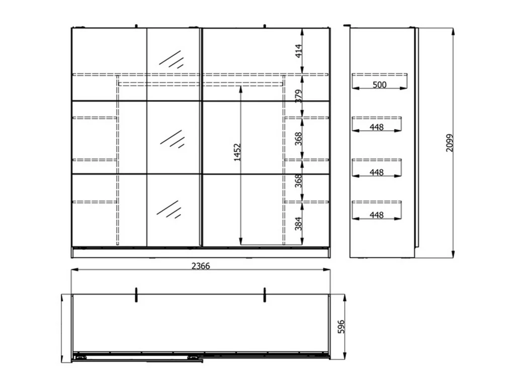 Armadio Camera da Letto Sorgono, Guardaroba Grande Appendiabiti, 236.5x210h cm Bianco Opaco - Image 4