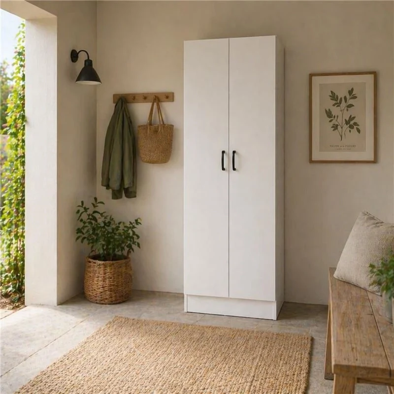 ARMADIO DA ARREDO IN LEGNO BIANCO CON DUE ANTE DIMENSIONI 60X42X180 CM - Image 7