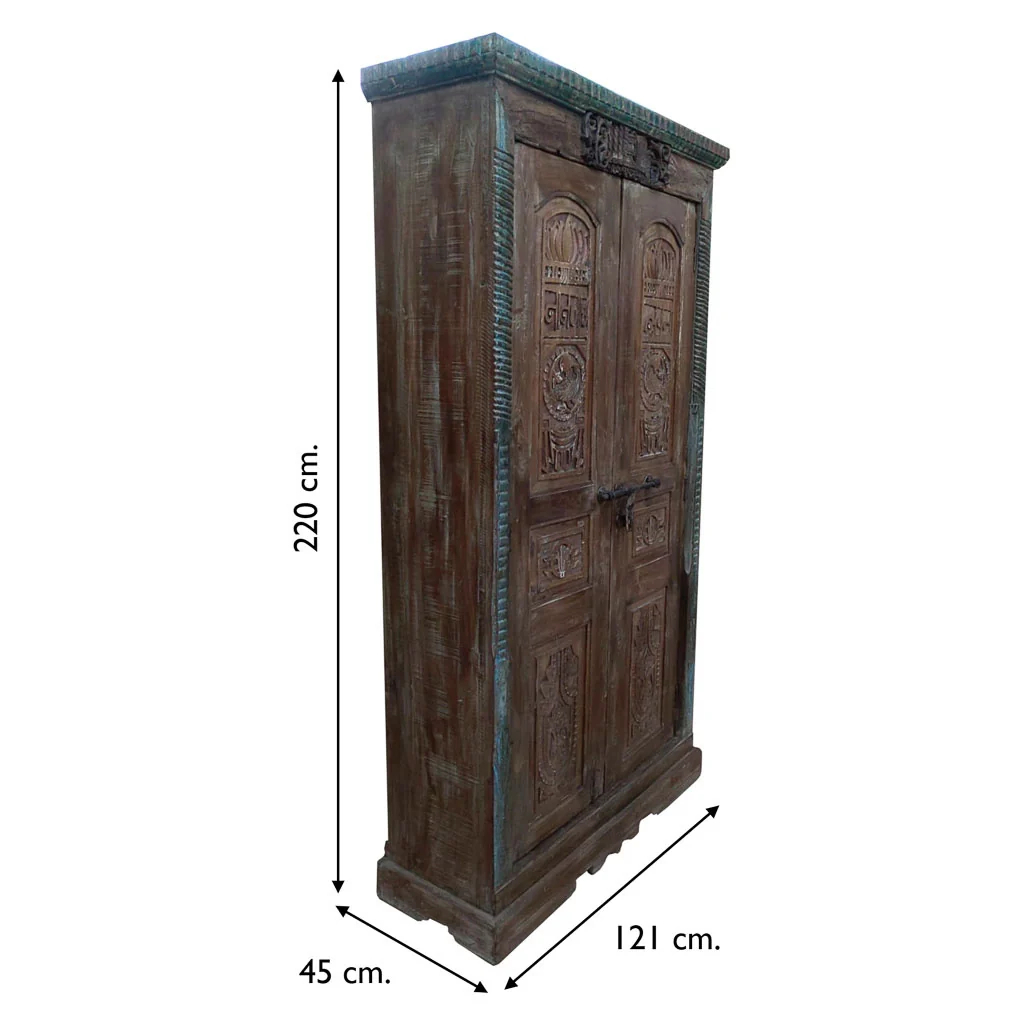 Armadio in legno marrone 121x45x220h - Image 5
