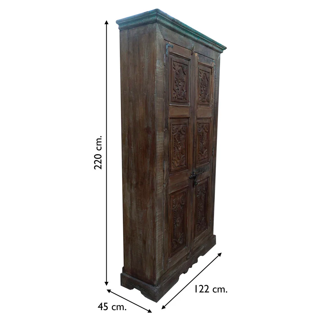 Armadio in legno marrone 122x45x220h - Image 5
