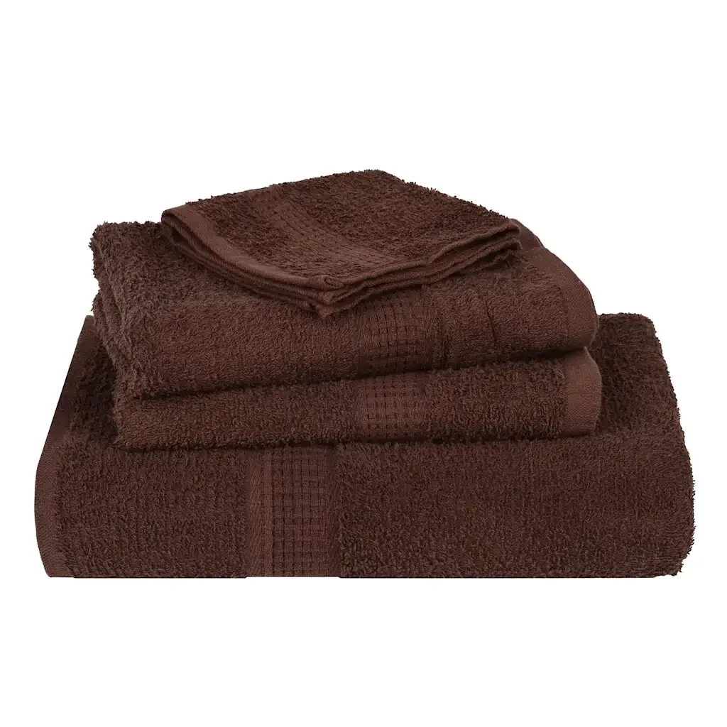 Asciugamani FROGN 4 pz Marrone 50x100 cm 360 g/m² 136759 - Image 3