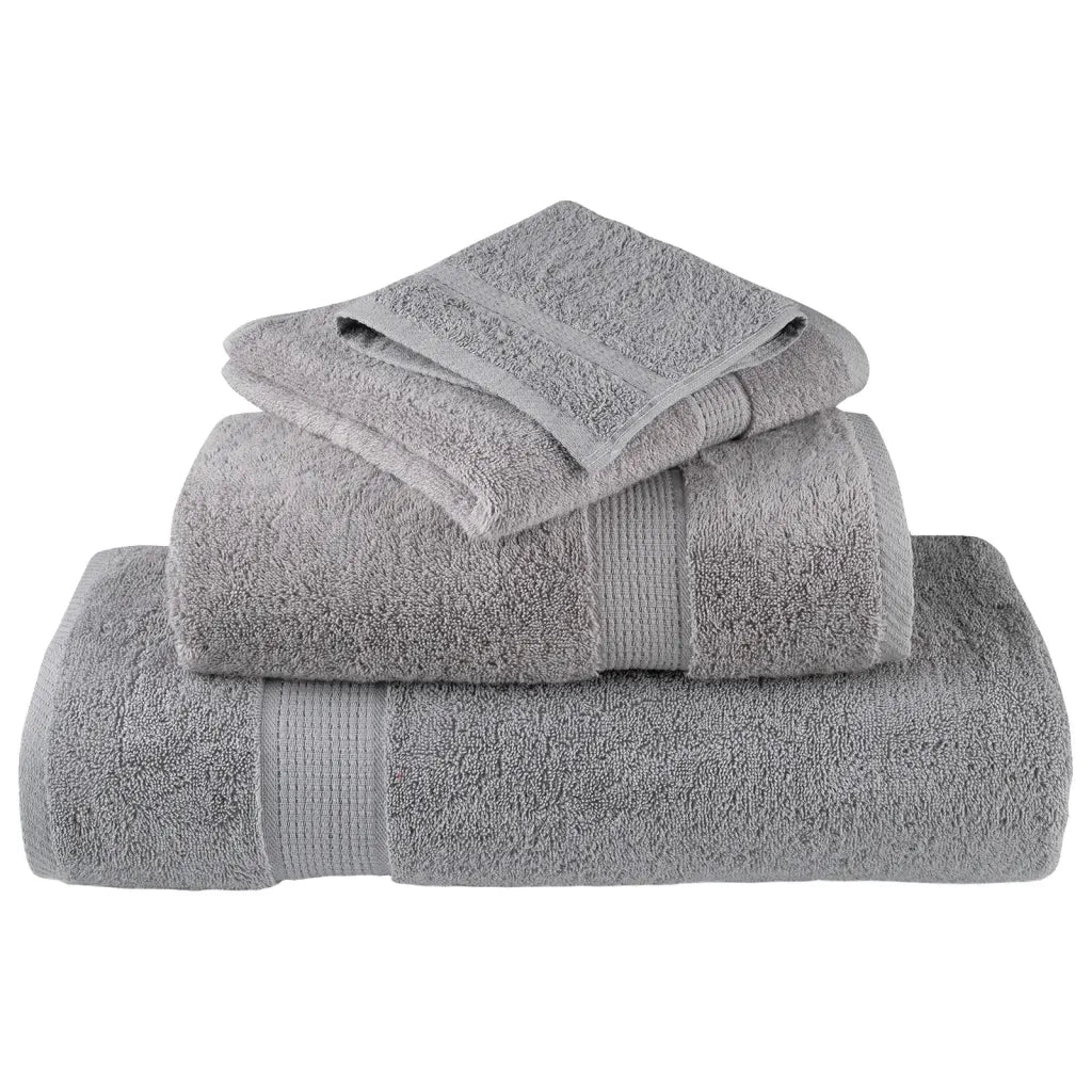 Asciugamani Premium SOLUND 2 pz Grigio 100x200 cm 600 g/m² 137317 - Image 3
