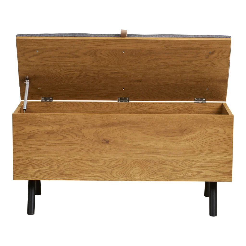 Barco - Panca contenitore effetto rovere 92x33x48 cm - Image 3