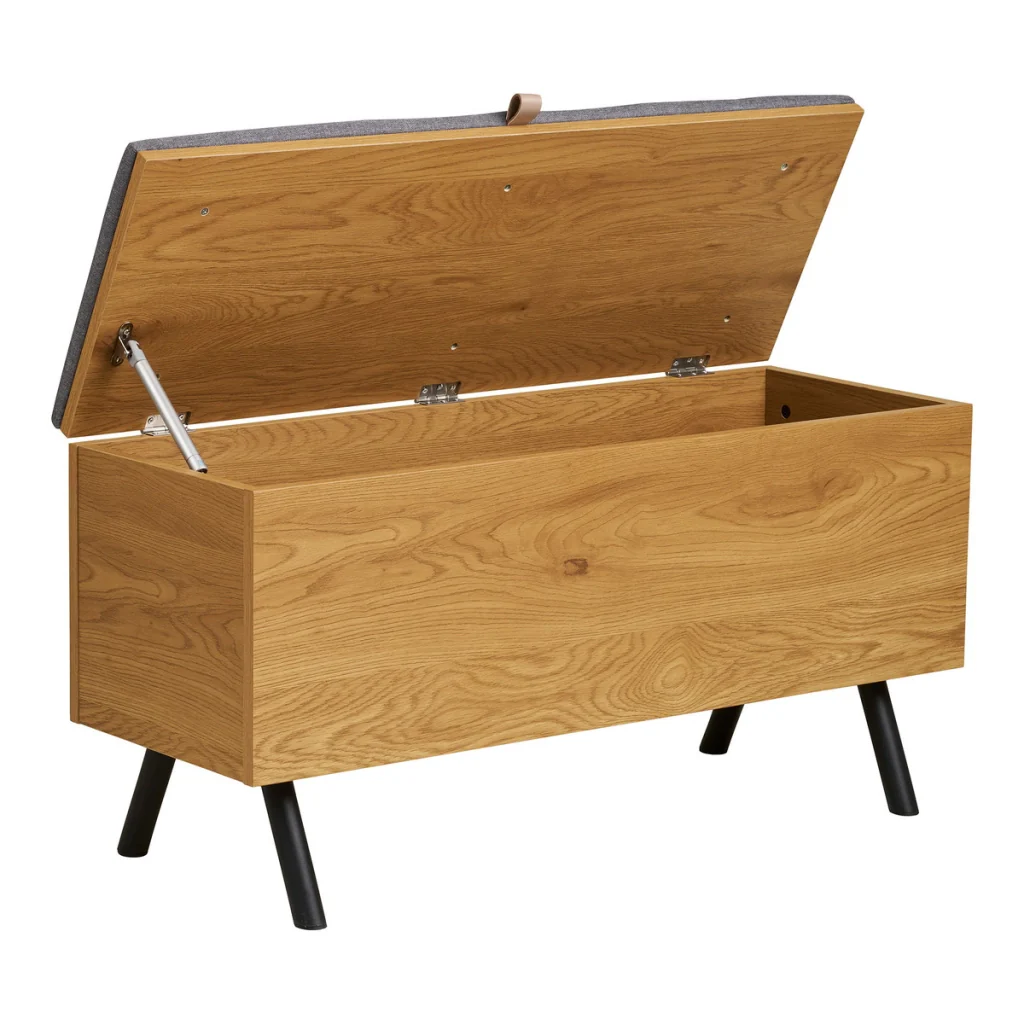 Barco - Panca contenitore effetto rovere 92x33x48 cm - Image 4