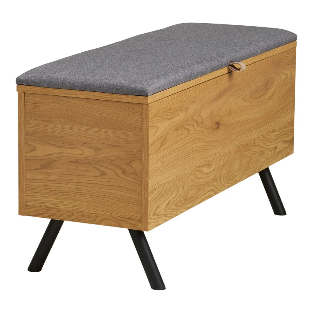 Barco - Panca contenitore effetto rovere 92x33x48 cm - Image 5