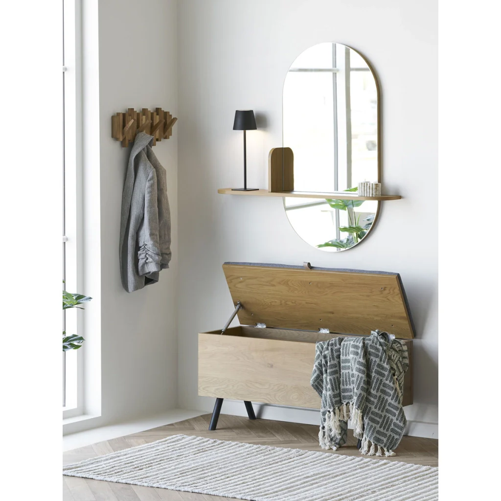 Barco - Panca contenitore effetto rovere 92x33x48 cm - Image 9