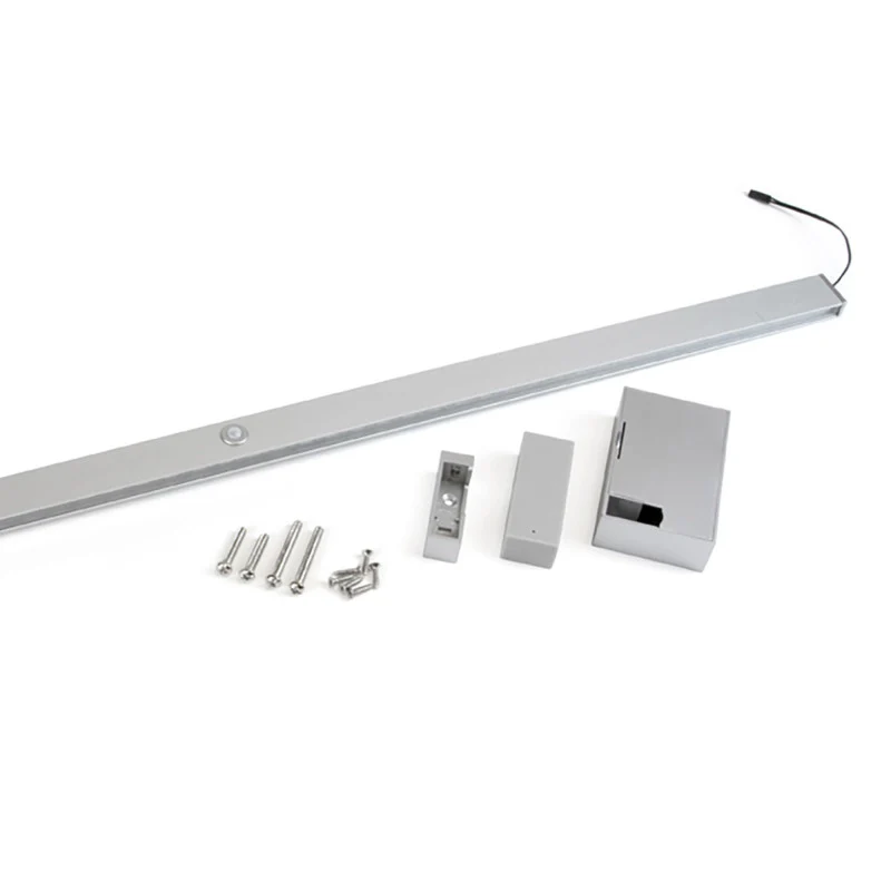 Barra Appendiabiti per armadi con luce LED Castor, batteria estraibile e sensore di movimento, L1.158 mm, Tecnoplastic..