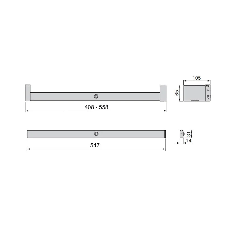 Barra Appendiabiti per armadi con luce LED Castor, batteria estraibile e sensore di movimento, L708 mm, Tecnoplastica .. - Image 7
