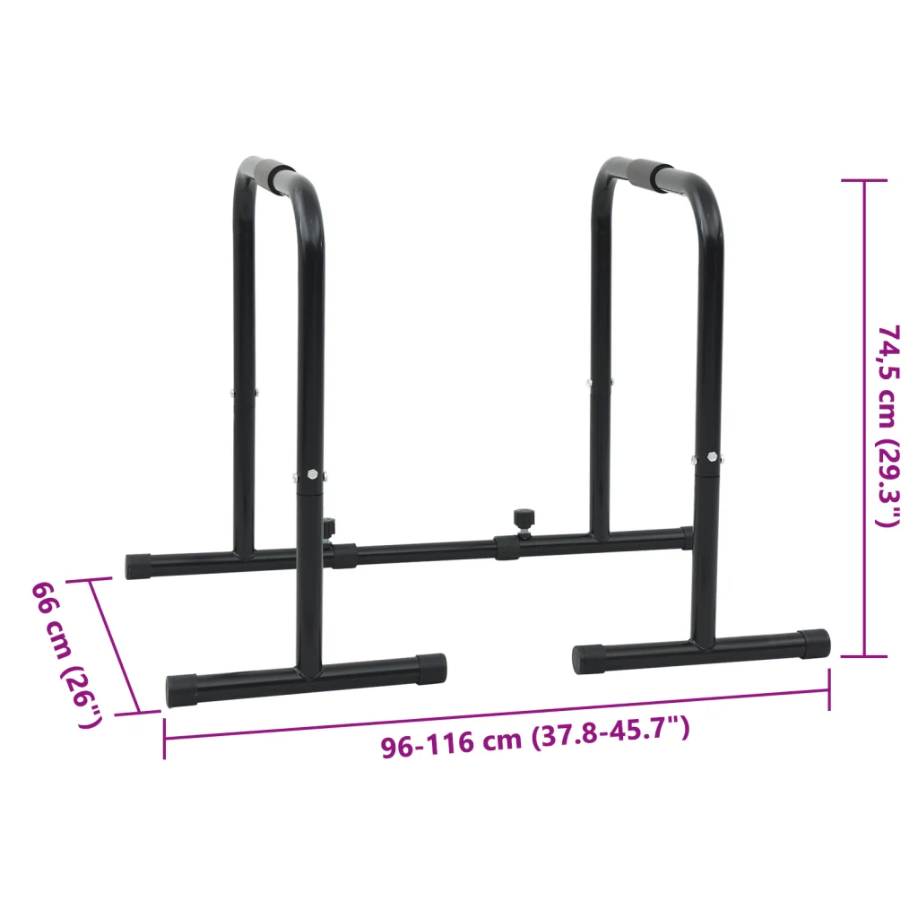 Barra Dip con Lunghezza Regolabile, CapacitÃ  di 300 kg, 96-117x67x75 cm in Acciaio - Image 8