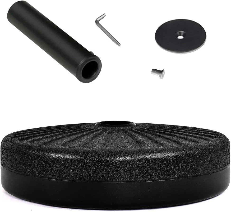 Base per Ombrellone, per Pali da 38-48mm, Base Ombrellone in Plastica e Ferro, 23L, 51x51x13cm, Nero - Image 6