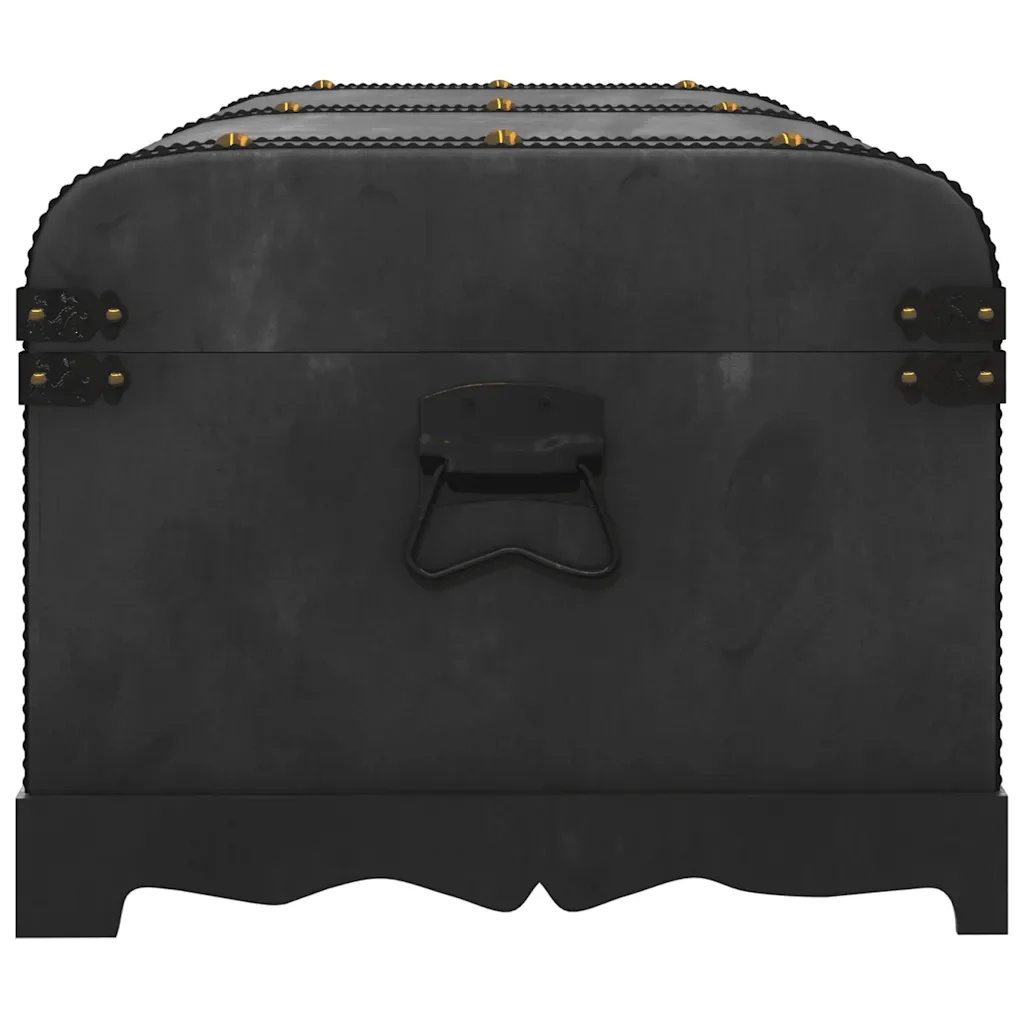 Baule del Tesoro in Legno Nero 90x51x42 cm - Image 6