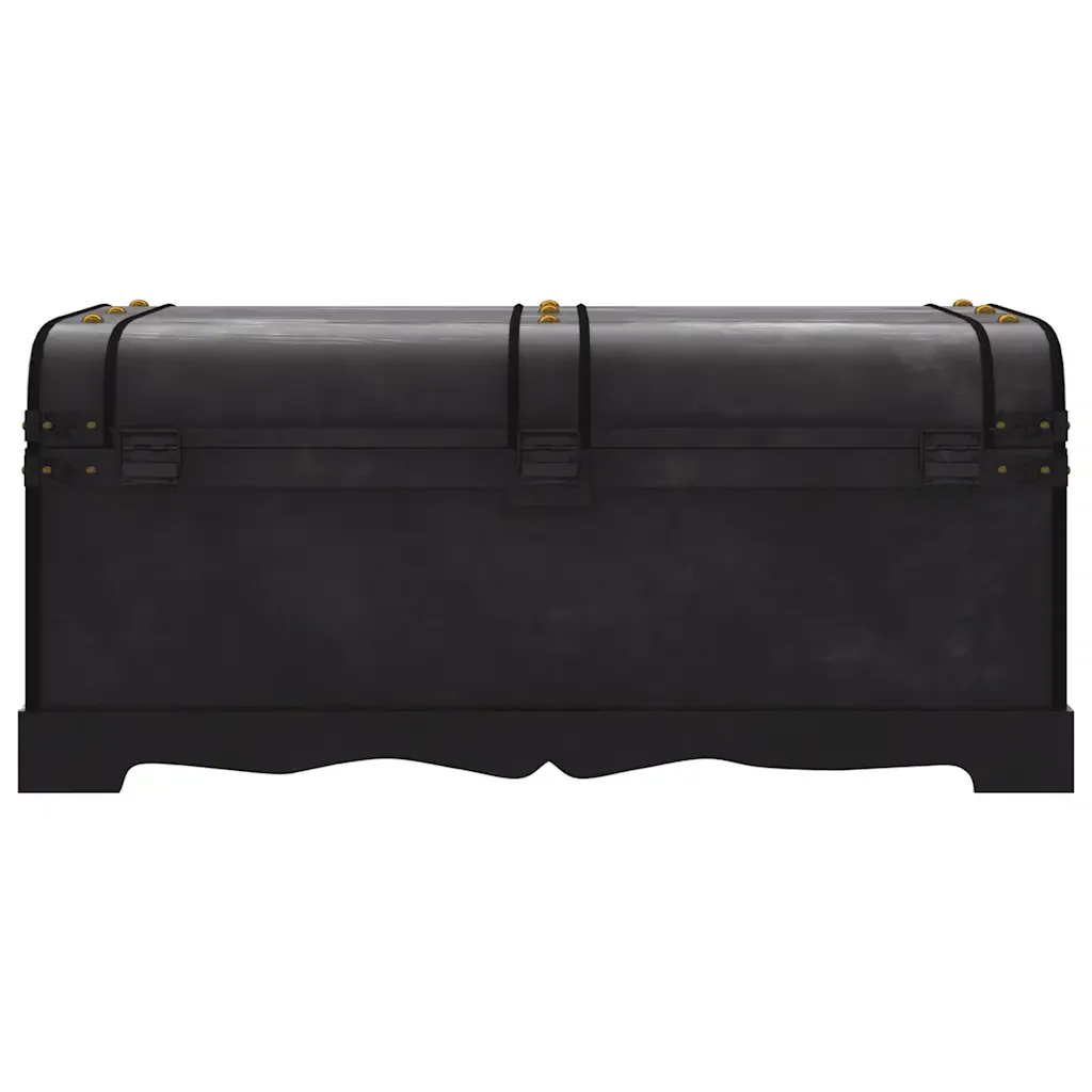 Baule del Tesoro in Legno Nero 90x51x42 cm - Image 7