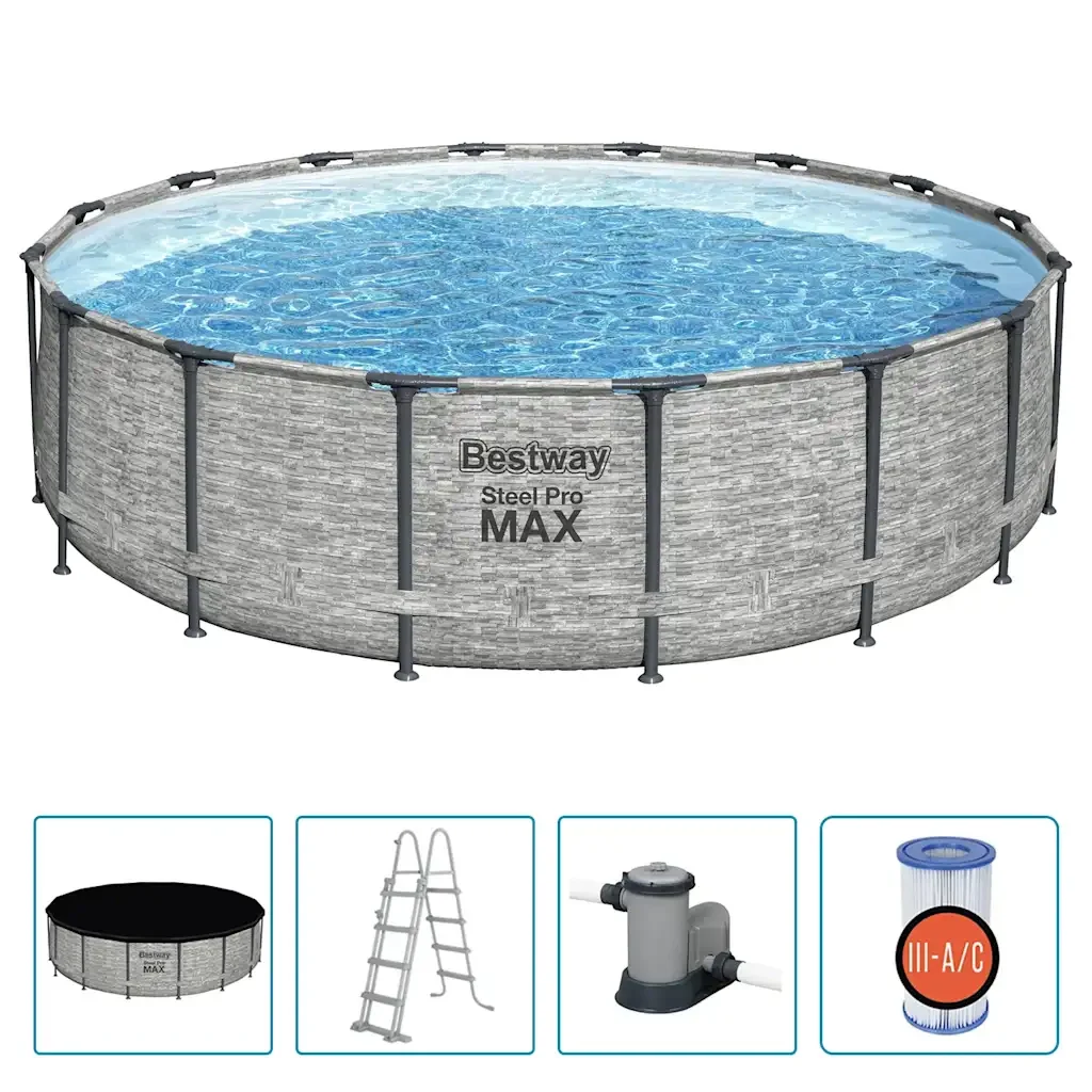Bestway Piscina Rotonda Power Steel 488x122 cm 3202688 - Image 2
