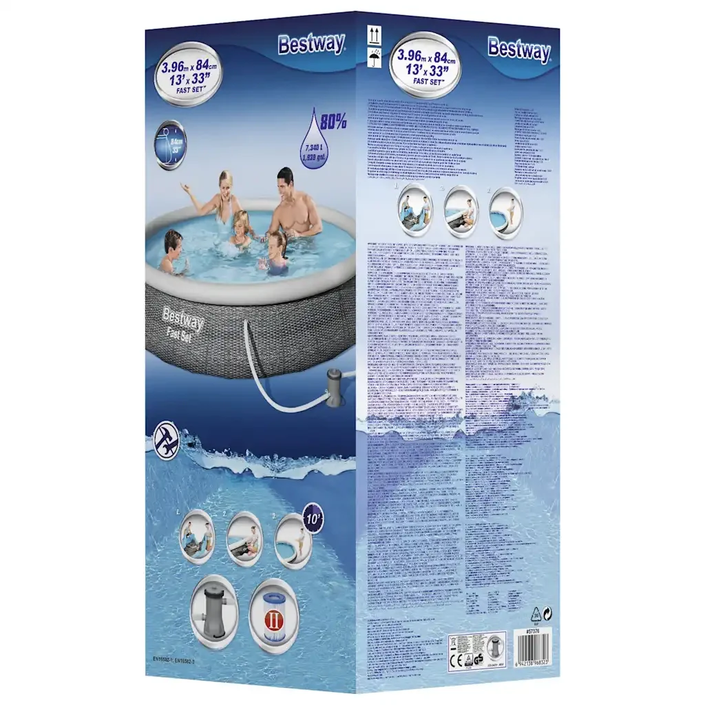 Bestway Set Piscina Gonfiabile con Pompa Fast Set 196x84 cm 3202552 - Image 5