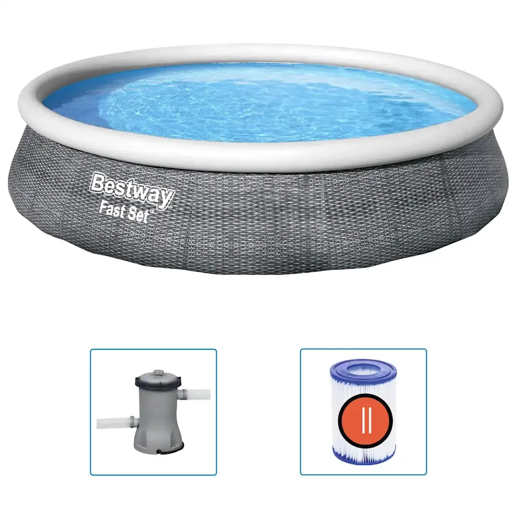 Bestway Set Piscina Gonfiabile Fast con Pompa 396x84 cm 92845 - Image 2