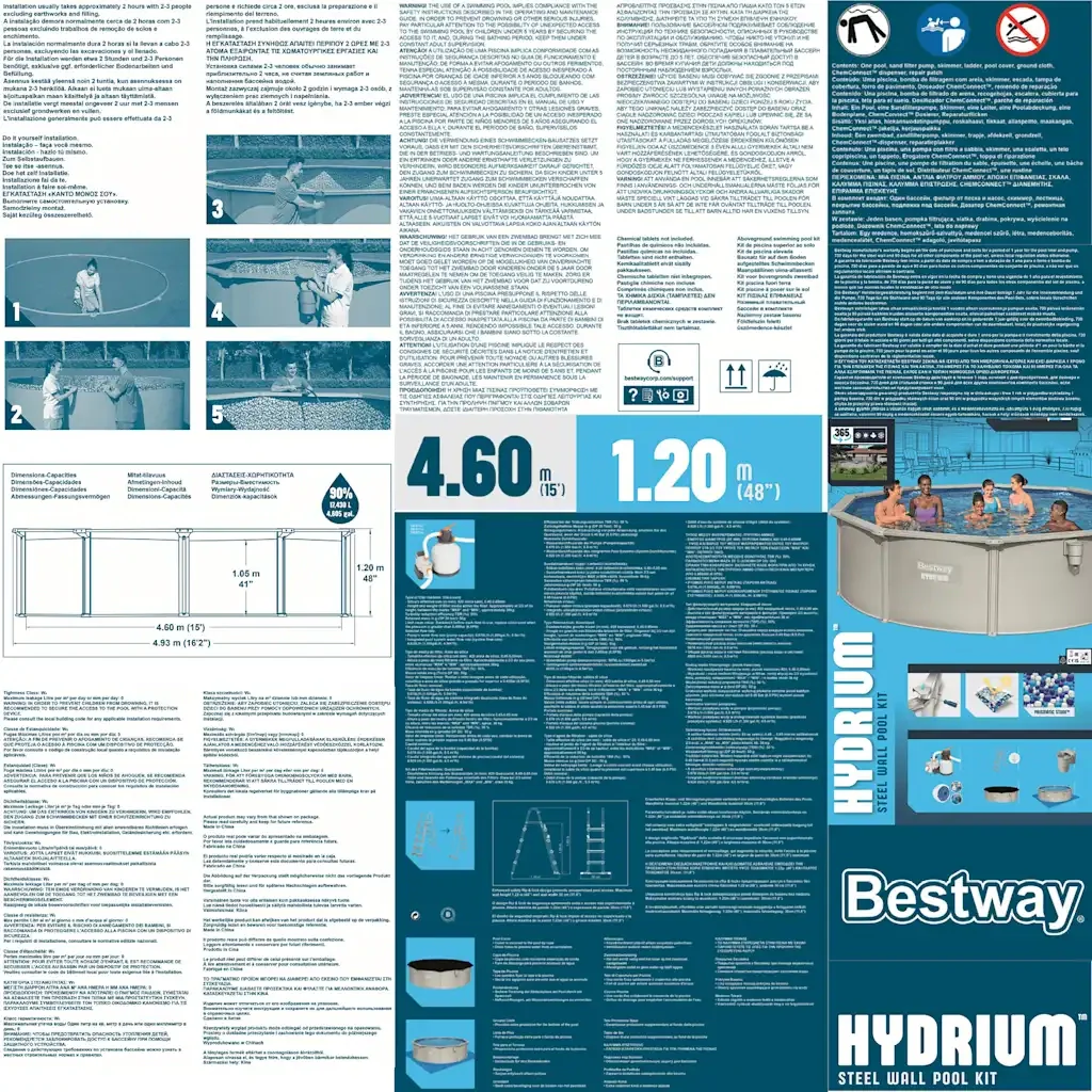 Bestway Set Piscina Hydrium 460x120 cm 3202684 - Image 10