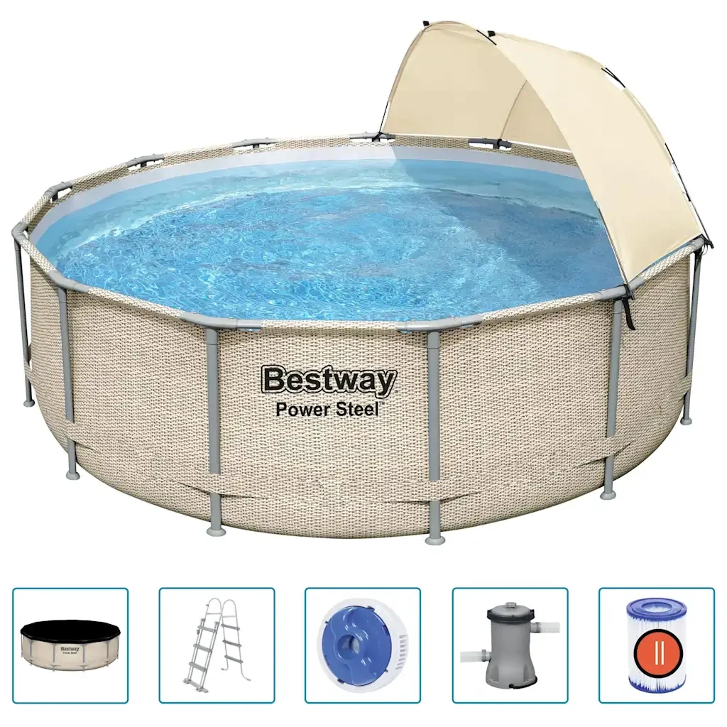 Bestway Set Piscina con Tettoia Power Steel 396x107 cm 92864 - Image 2