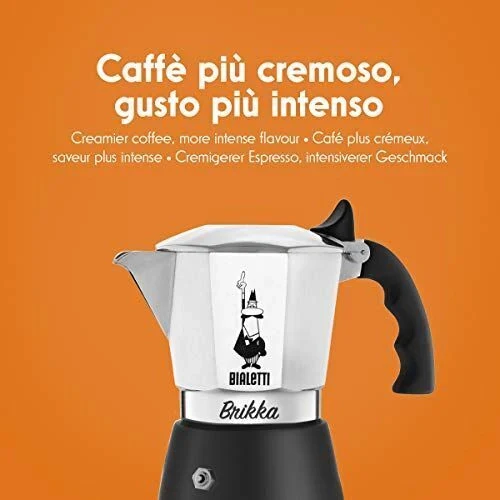 Bialetti Brikka Da versare sulla macchina del caffè Nero, Argento - Image 6