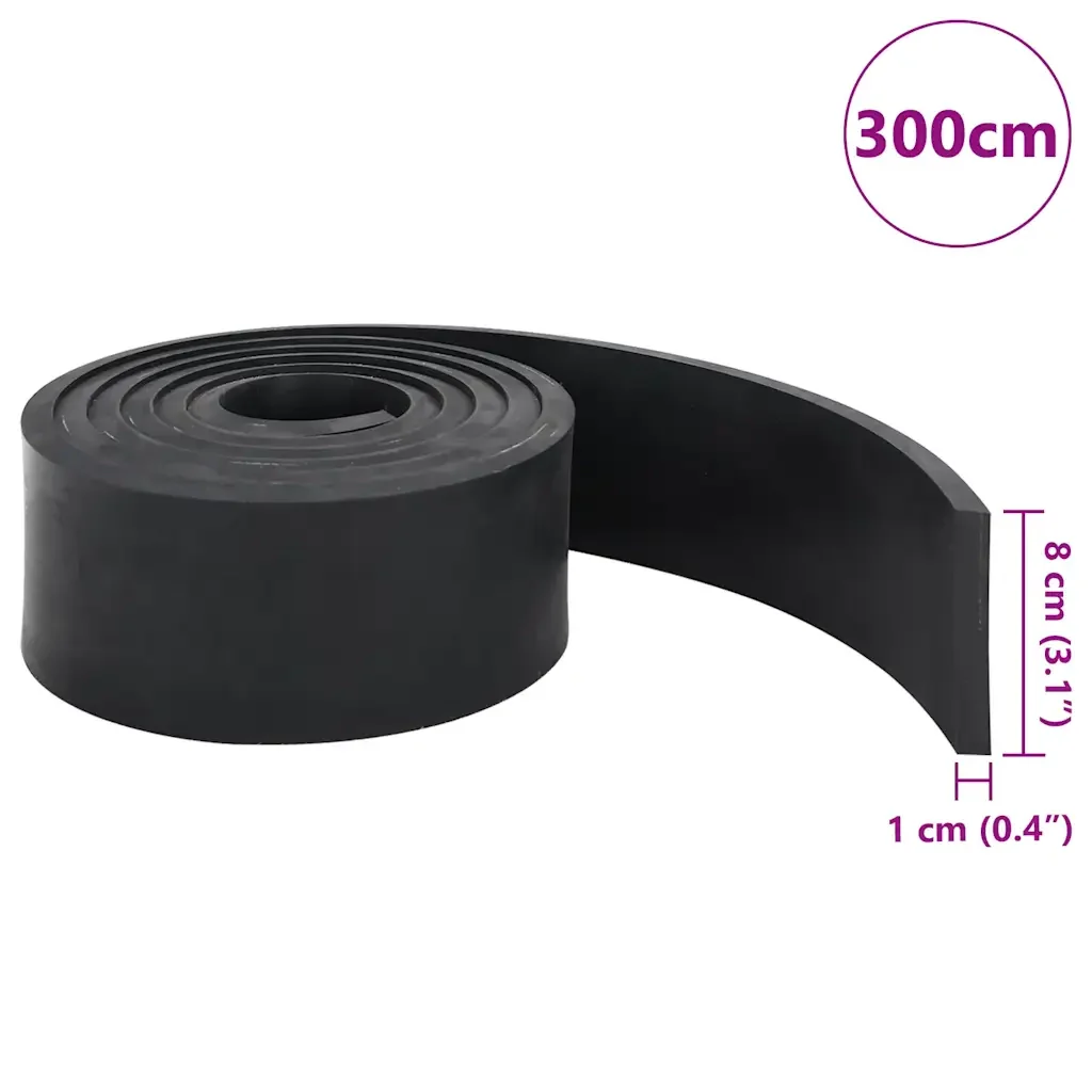 Bordo in Gomma per Spazzaneve Nero 300x8x1 cm 4103516 - Image 6