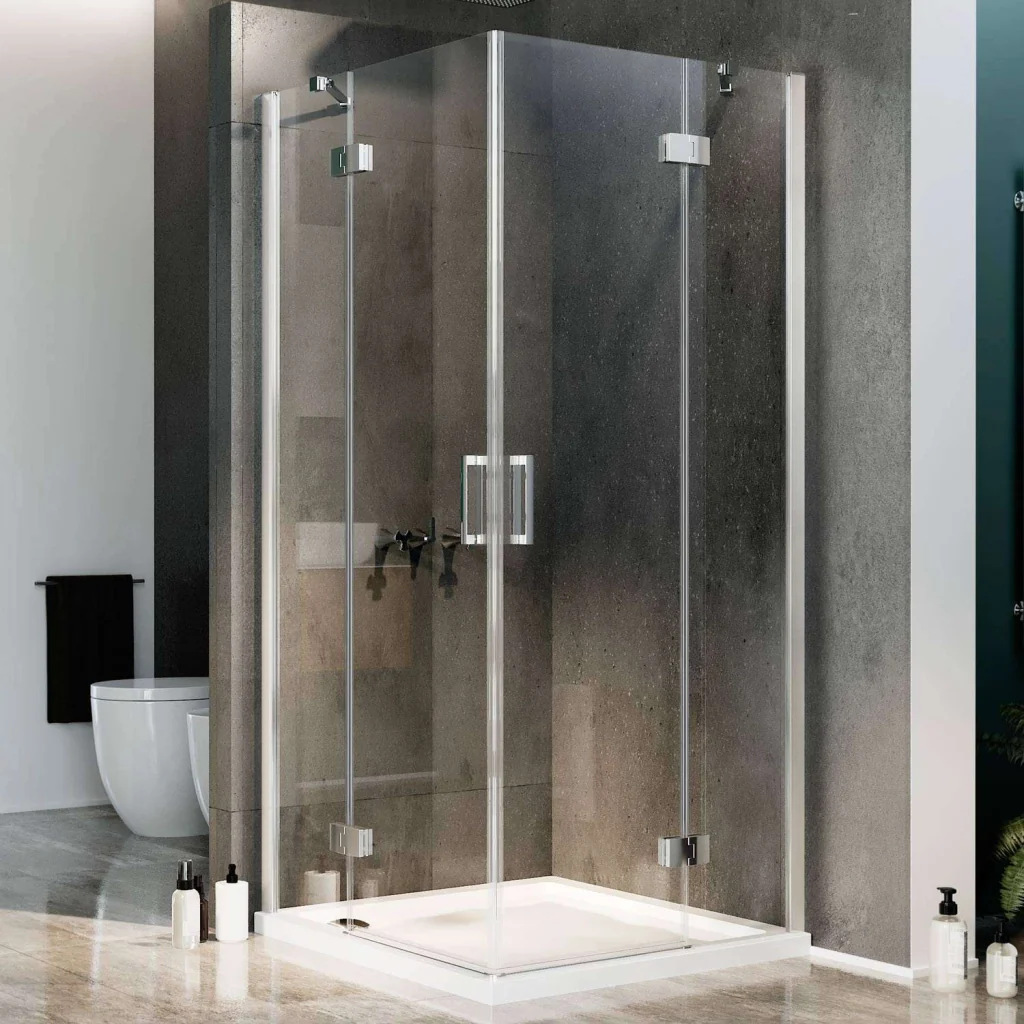 Box Doccia 120x120 CM H190 Trasparente con Easyclean mod. Flip Anta + Anta Ap. Battente - Image 2