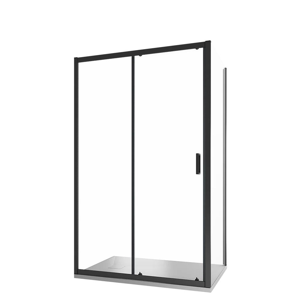 Box doccia 120x80 cm  scorrevole vetro 6mm trasparente profili nero opaco h185 | Tonga - Image 6
